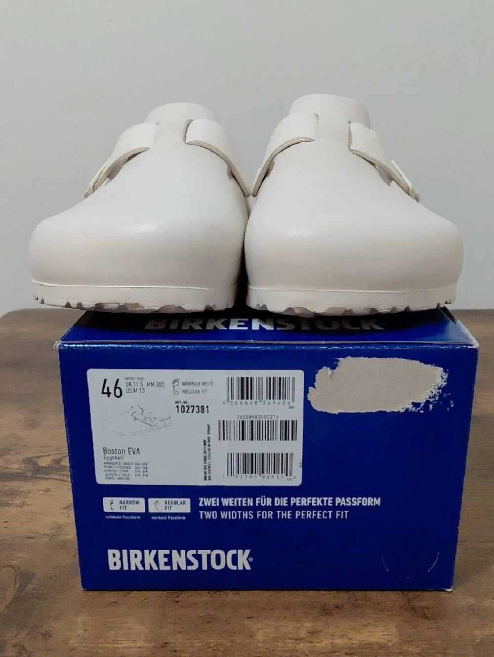 Birkenstock Boston Eva Mules. Mens Size 13 R. Color Eggshell. Lightly Used.